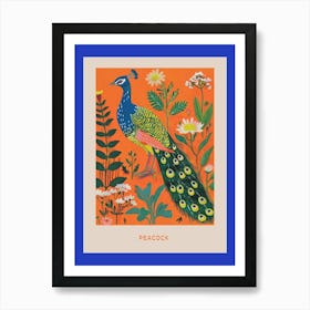 Spring Birds Poster Peacock 1 Art Print