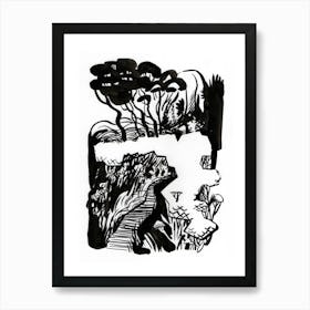 Bushes in a park Art Print