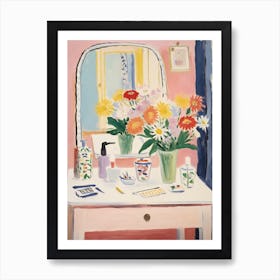 A Vase With Daisy, Flower Bouquet 2 Art Print