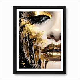 Gold And Black Makeup 2 Art Print