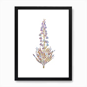 Stained Glass Persian Lily Mosaic Botanical Illustration on White n.0160 Art Print