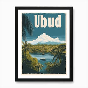 Aihrgdesign A Retro Travel Poster For Ubud 1 Art Print