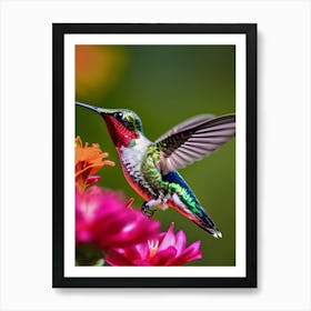 Male Ruby Throated Hummingbird-Reimagined 7 Art Print