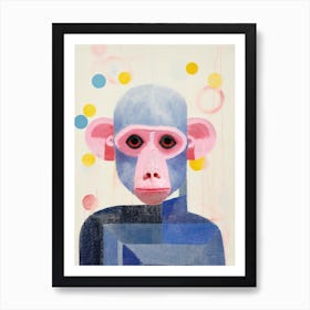 Playful Illustration Of Monkey For Kids Room 2 Art Print