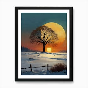 Sunset In Winter Art Print