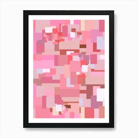 Geometric Shapes Pink Art Print