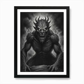 Demon Painting, Demon Art, Demon Painting, Demon Painting, Sketch Art Print