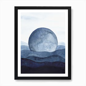 Blue Moon Landscape Art Print