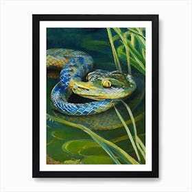 Puff Faced Water 1 Snake Painting Art Print