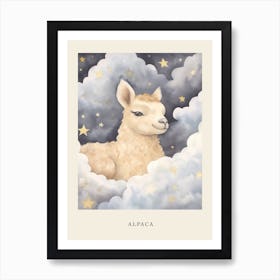 Sleeping Baby Alpaca 1 Nursery Poster Art Print