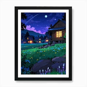 Night Sky Anime aesthetic 59 Art Print