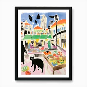 The Food Market In Sydney 3 Illustration Art Print