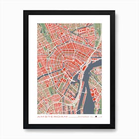 Amsterdam Classic Map Art Print