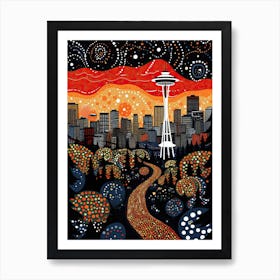 Vancouver, Illustration In The Style Of Pop Art 4 Art Print