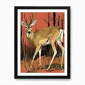 Deer In The Woods 11 Art Print