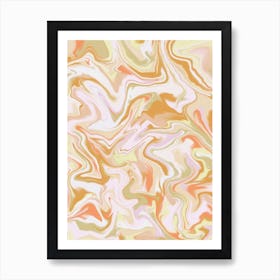Liquid Gradient Pink Orange Art Print