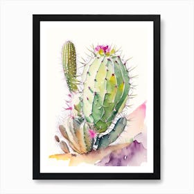 Prickly Pear Cactus Storybook Watercolours 2 Art Print