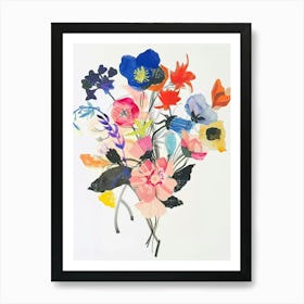 Bluebell 1 Collage Flower Bouquet Art Print