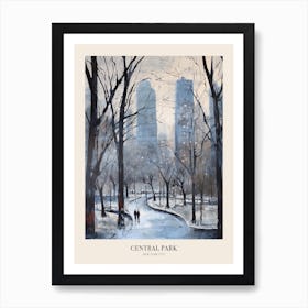 Winter City Park Poster Central Park New York City 1 Art Print