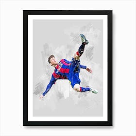 Lionel Messi Barca Art Print