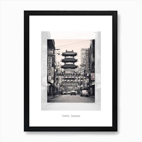 Poster Of Taipei, Taiwan, Black And White Old Photo 2 Art Print