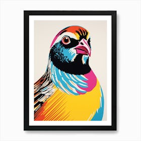 Andy Warhol Style Bird Partridge 1 Art Print