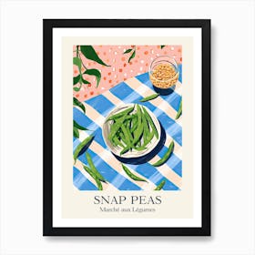 Marche Aux Legumes Snap Peas Summer Illustration 3 Art Print