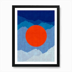 Geometric sunset 3 Art Print