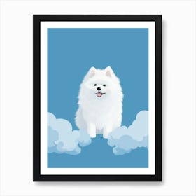 Eskimo Dog In The Clouds Art Print