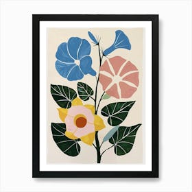 Painted Florals Morning Glory 2 Art Print