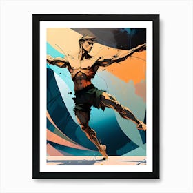 Abstract Dancer In Motion Muscles And Movement 1 Art Print