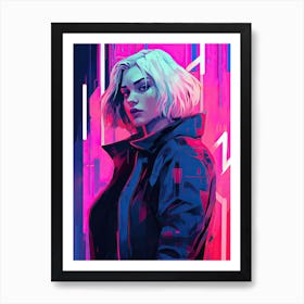Woman, Cyberpunk Art Art Print