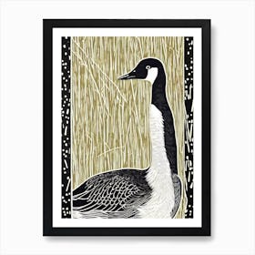 Canada Goose 2 Linocut Bird Art Print