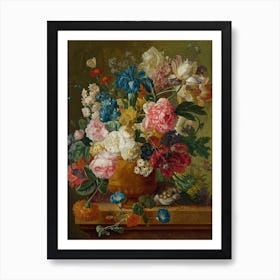 Flowers In A Vase, Paulus Theodorus Van Brussel Art Print