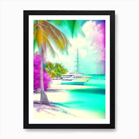 Cayman Islands Soft Colours Tropical Destination Art Print