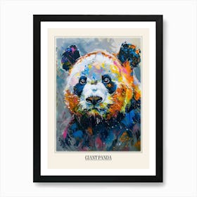Giant Panda Colourful Watercolour 4 Poster Art Print