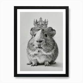 Guinea Pig With Crown Art Print