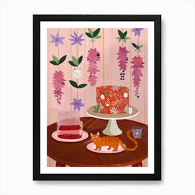 Cat And Jell O 4 Art Print