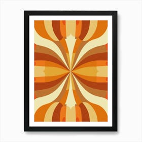 Abstract Orange And White Pattern Art Print