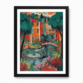 Tivoli Gardens, Italy, Painting 2 Art Print