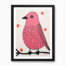 Pink Polka Dot Raven 1 Art Print