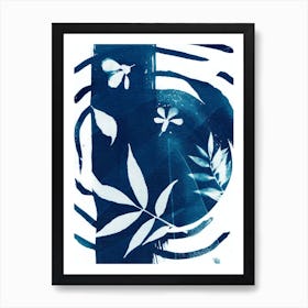 Blue Flowers In The Wind Poster