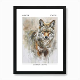 Coyote Pastel Watercolour 4 Poster Poster