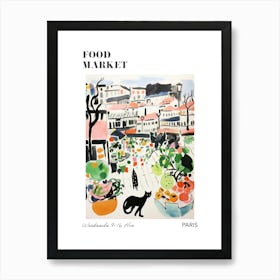 The Food Market In Paris 2 Illustration Poster Art Print