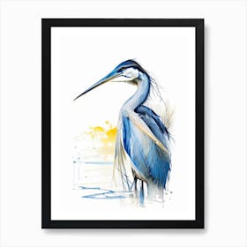 Great Blue Heron Impressionistic 1 Art Print