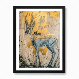 Antelope Precisionist Illustration 2 Art Print