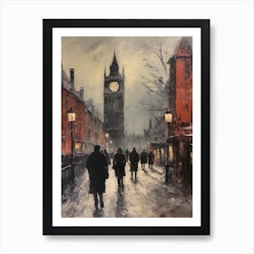 Vintage Winter Painting London England 1 Art Print
