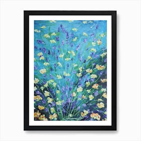 Lavender Floral Print Bright Painting Flower Art Print