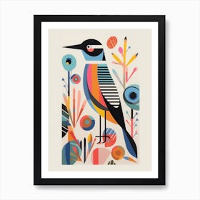 Colourful Scandi Bird Grey Plover 3 Art Print