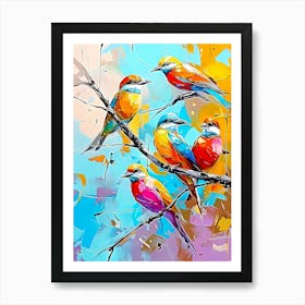 Birds On A Branch 1 Art Print